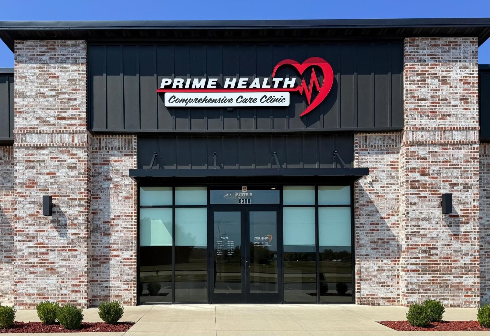 The Prime Health Comprehensive Care Clinic entrance, Suite B, 8300 Chad Colley Blvd, Fort Smith